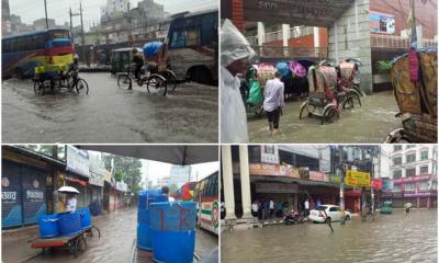 ছুটির সকালে ঝুম বৃষ্টিতে ডুবল রাজধানী